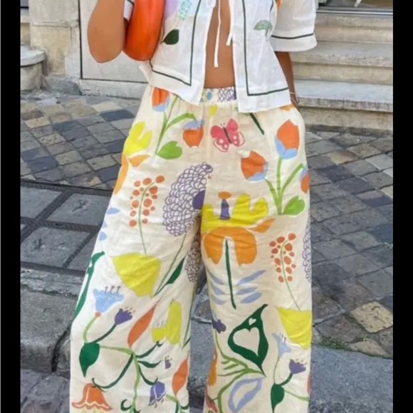 vrg grl Pants - VEG GRL X ASTRID WILSON floral print pants